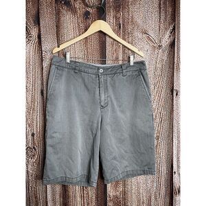 O'Neill Shorts Men's Size 34 Gray Chino Pockets Embroidered Logo Zip Fly
